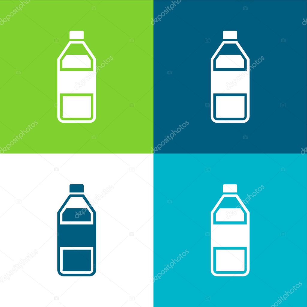 Bottle Of Water Flat four color minimal icon set