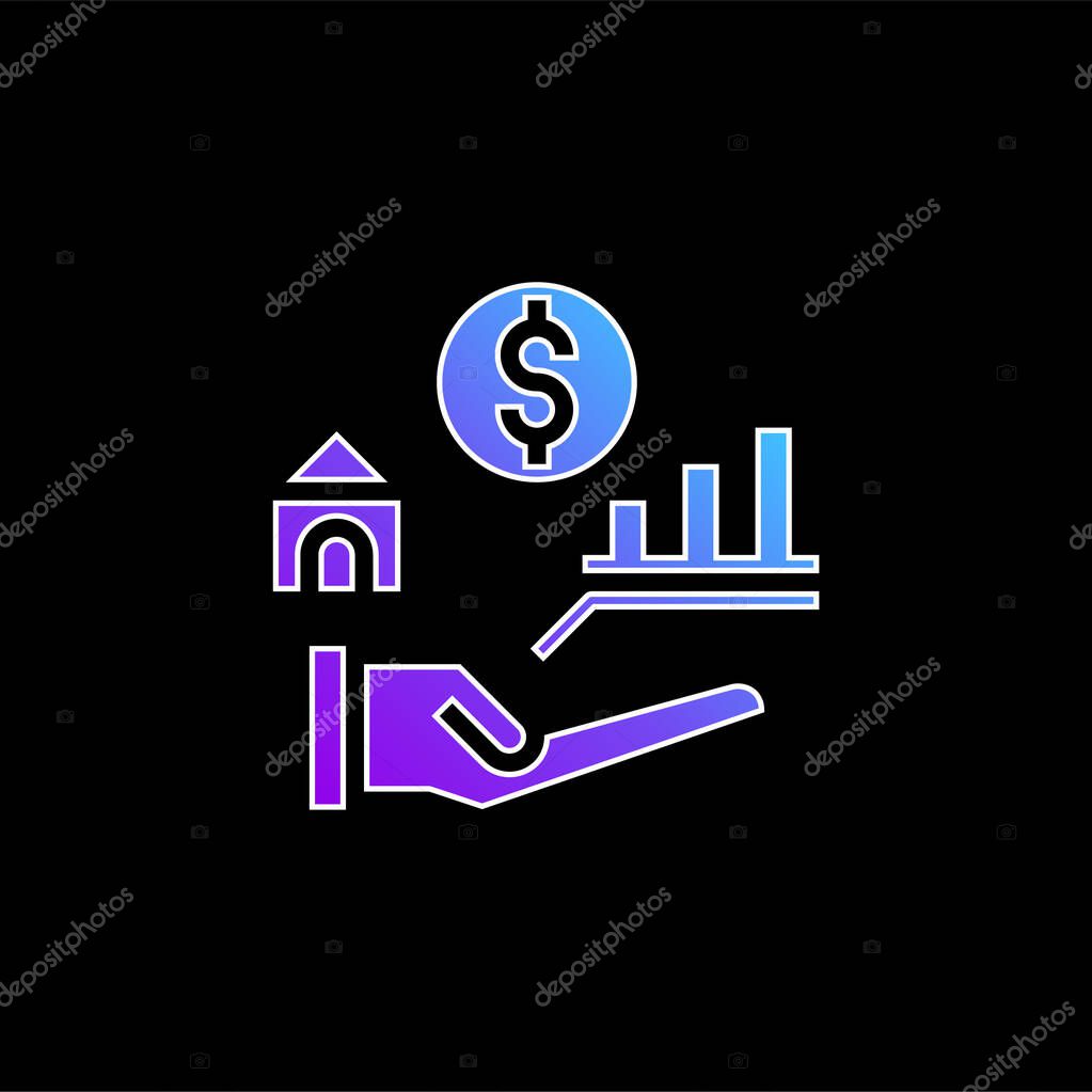 Benefits blue gradient vector icon