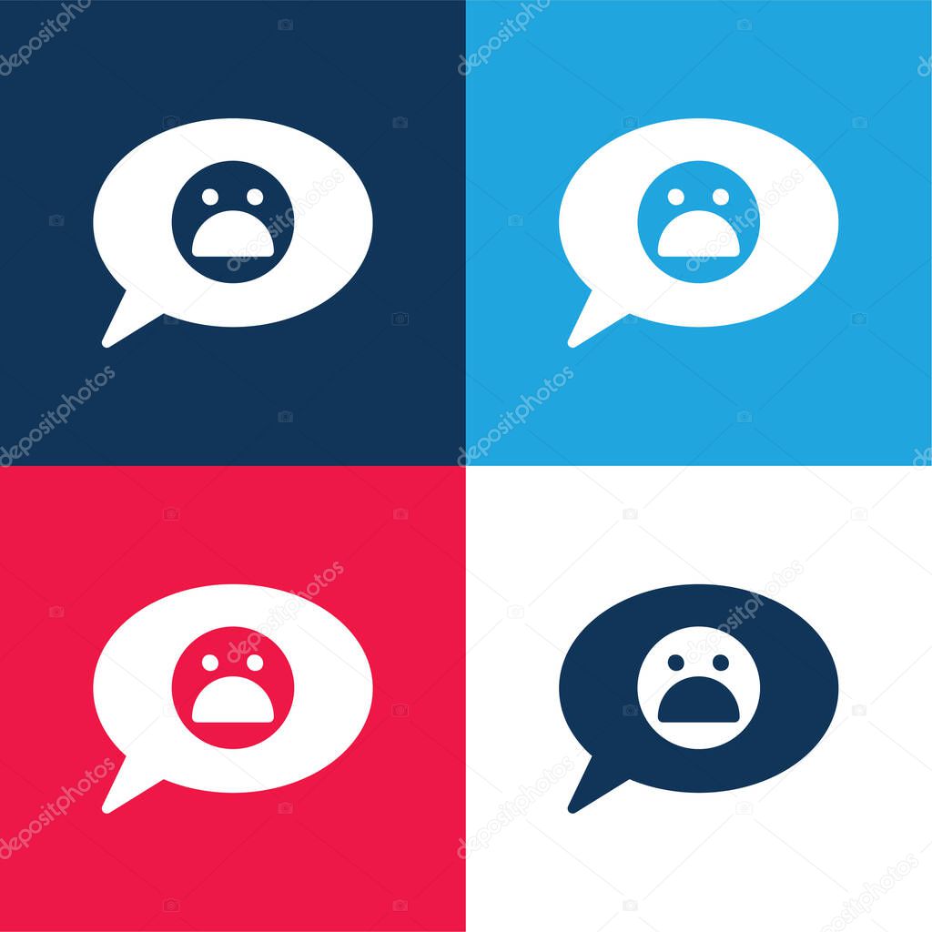 Bad Review blue and red four color minimal icon set