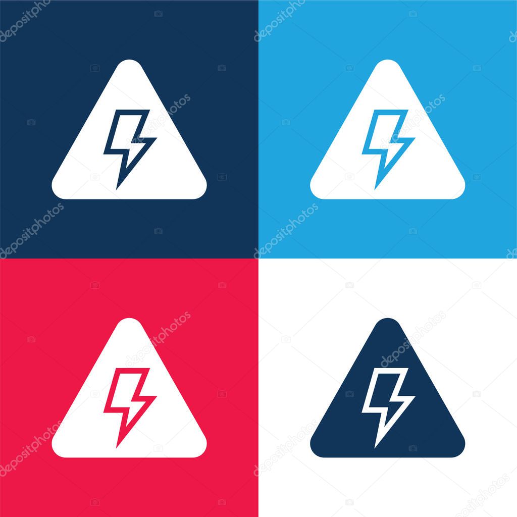Bolt blue and red four color minimal icon set