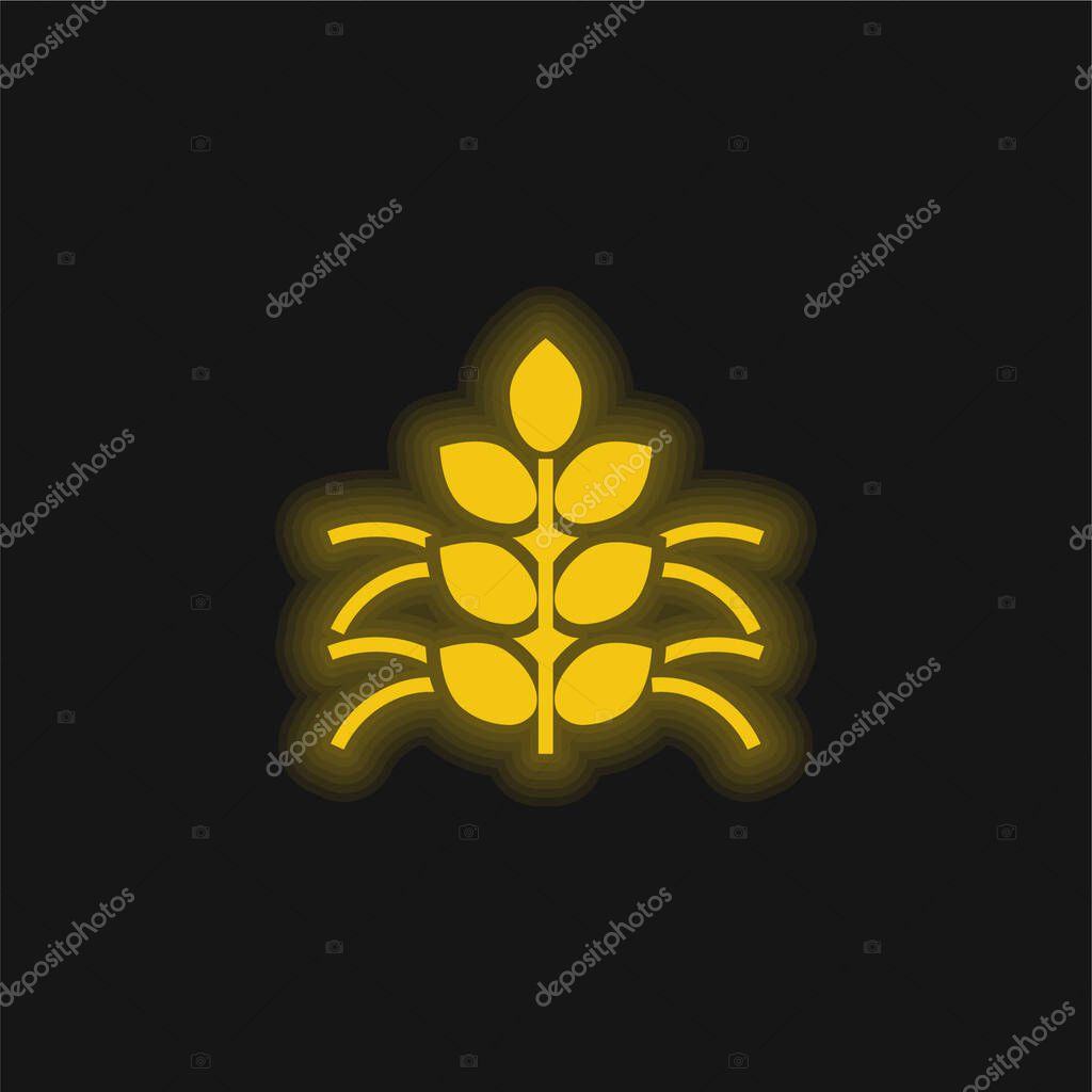 Agronomy yellow glowing neon icon
