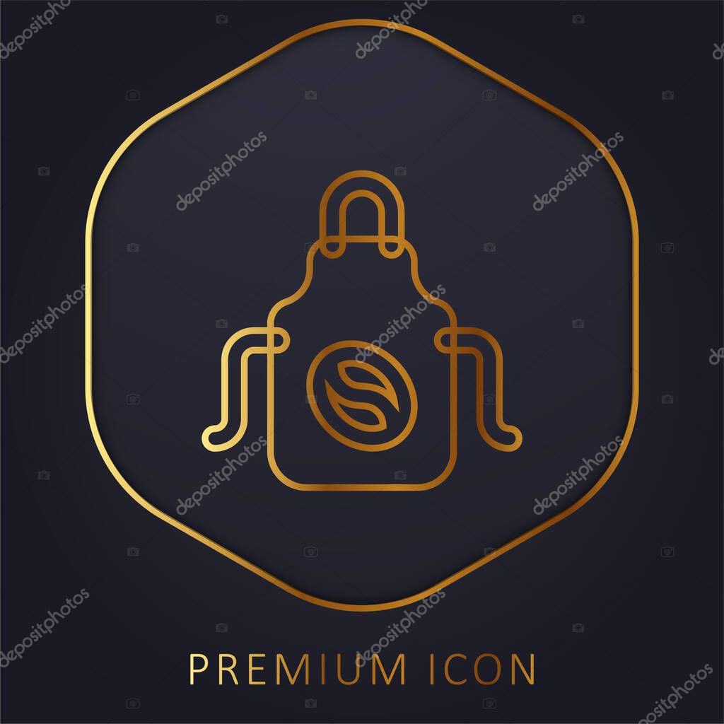 Apron golden line premium logo or icon