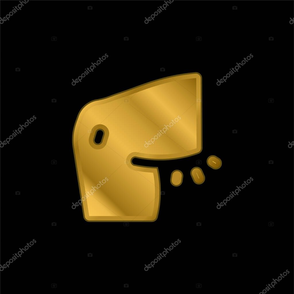 Arm gold plated metalic icon or logo vector