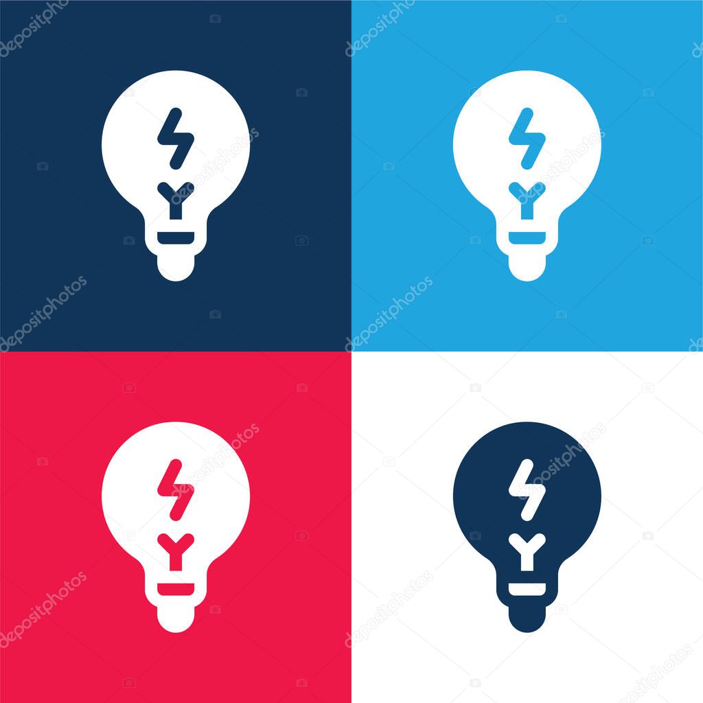 Brainstorming blue and red four color minimal icon set