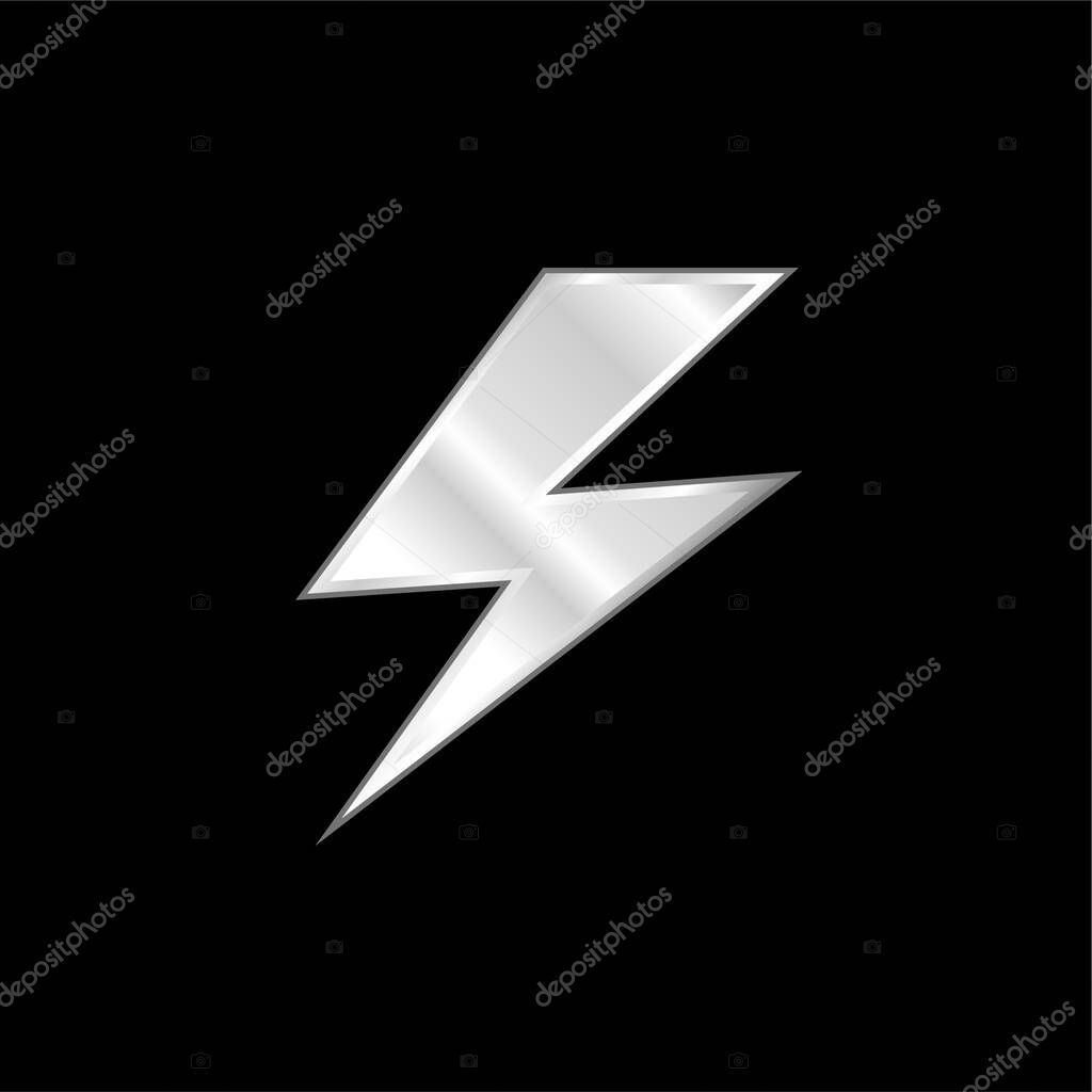 Bolt silver plated metallic icon