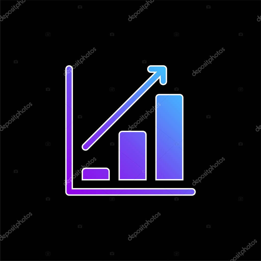 Bar Chart blue gradient vector icon
