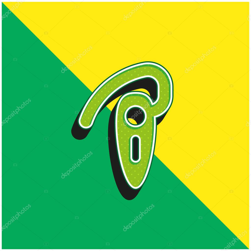 Bluetooh Connection Green and yellow modern 3d vector icon logo