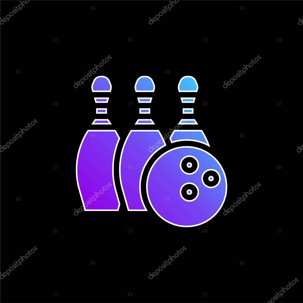 Bowling blue gradient vector icon