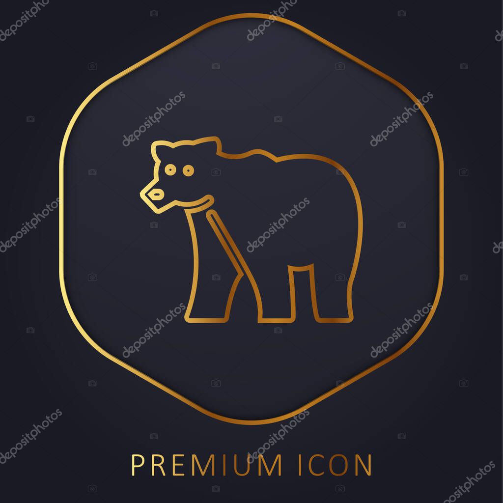 Bear golden line premium logo or icon