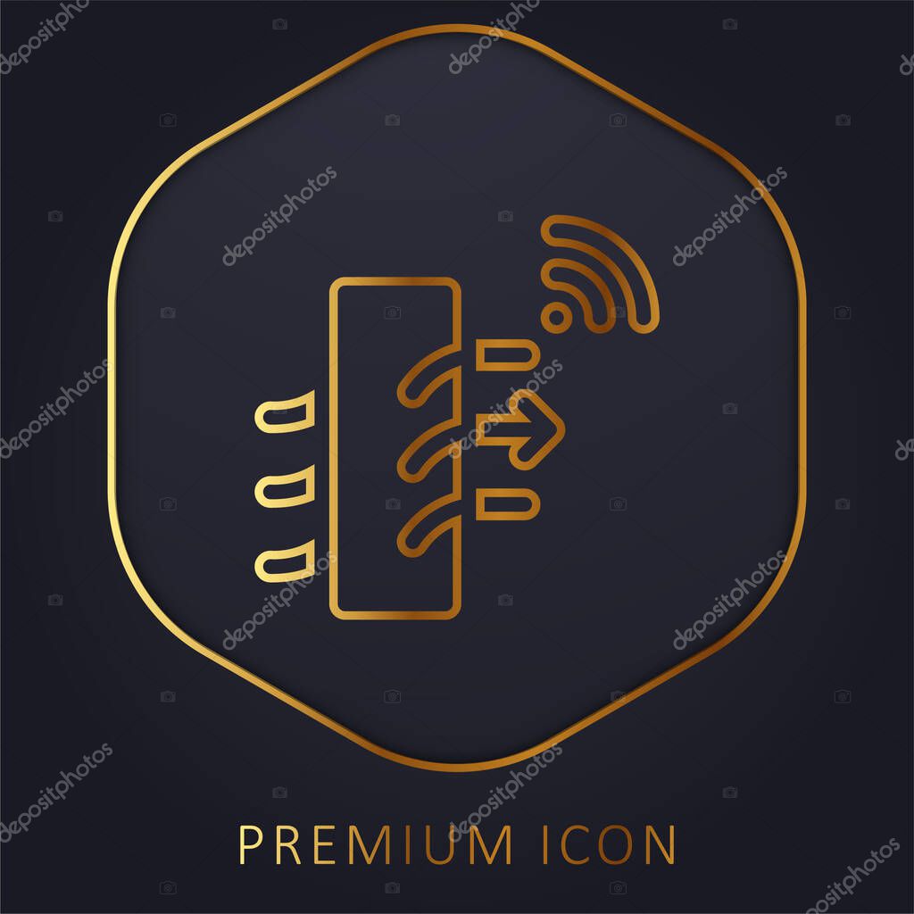 Air Purifier golden line premium logo or icon
