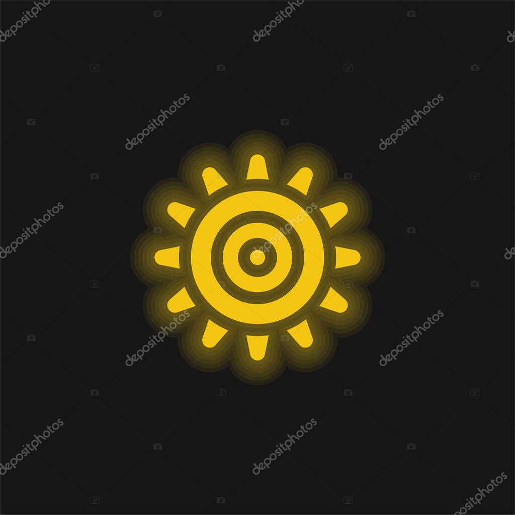 Anemone yellow glowing neon icon