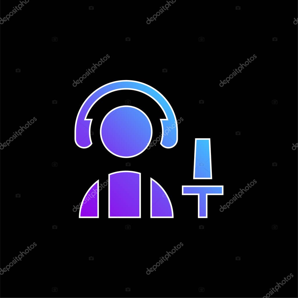 Aircraft blue gradient vector icon