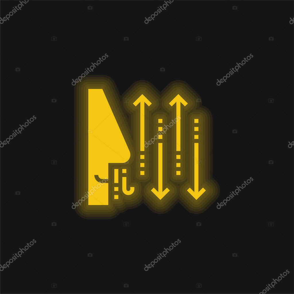 Breathing yellow glowing neon icon