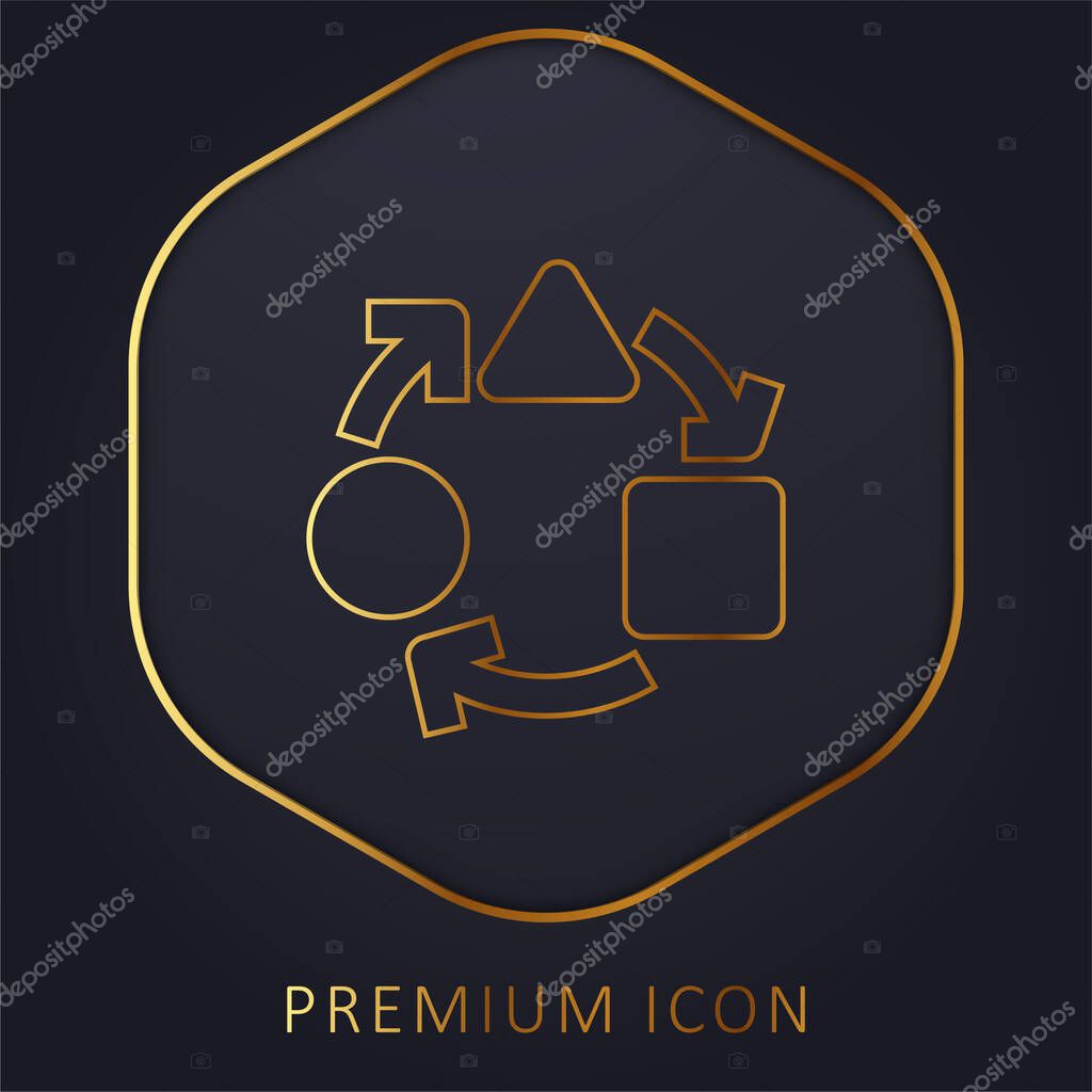 Adaptive golden line premium logo or icon
