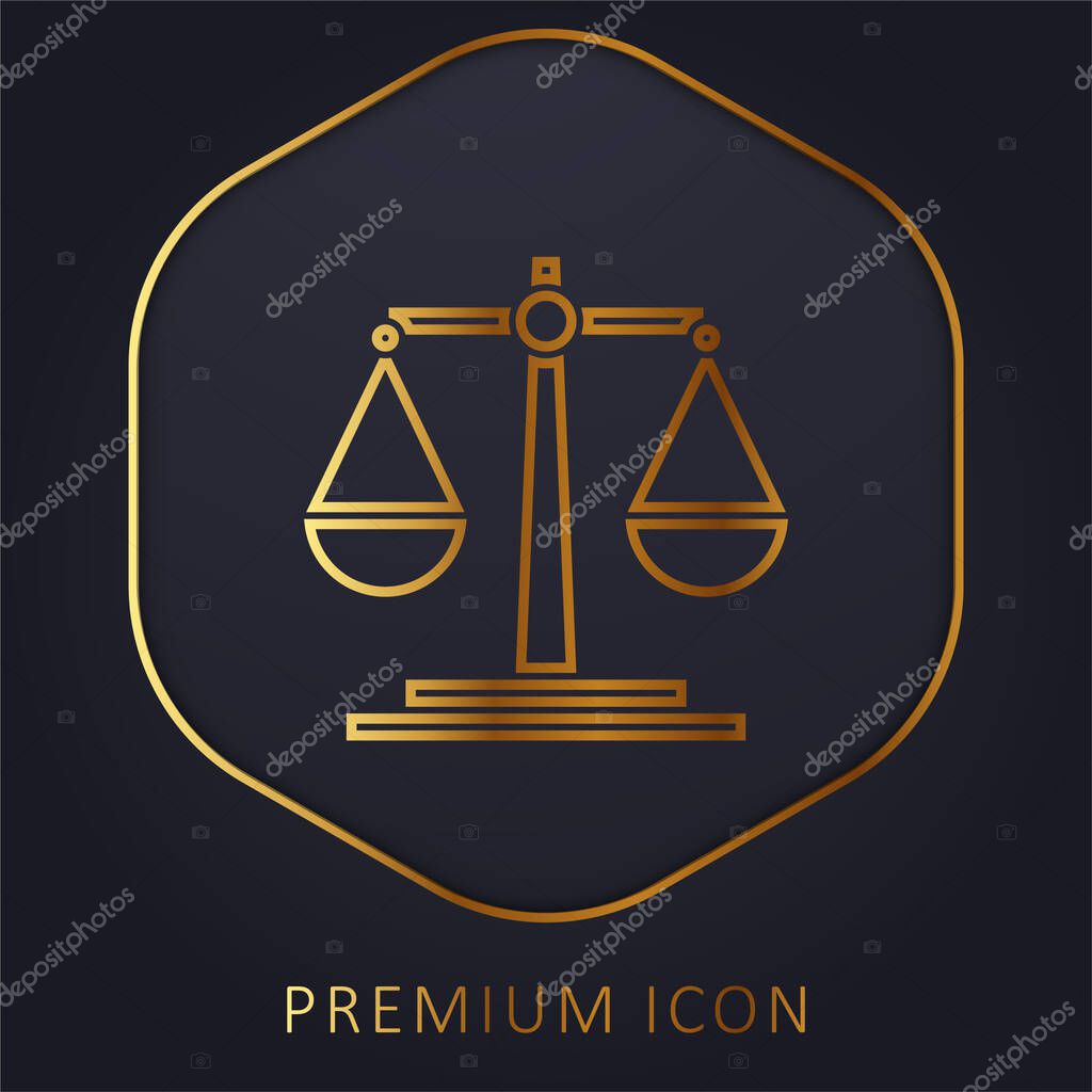 Balance golden line premium logo or icon