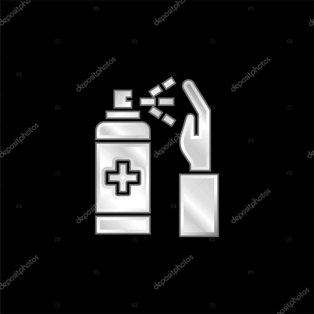 Alcohol Gel silver plated metallic icon