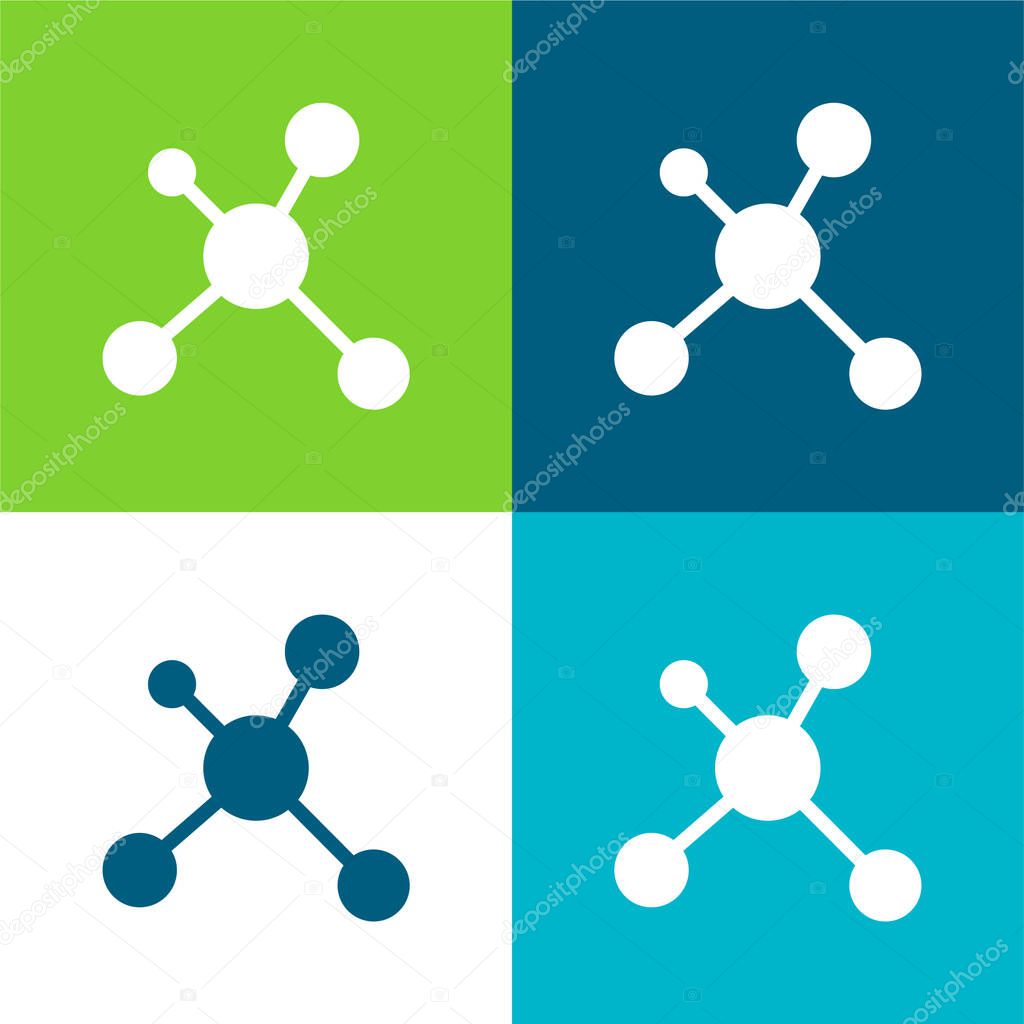 Atoms Flat four color minimal icon set