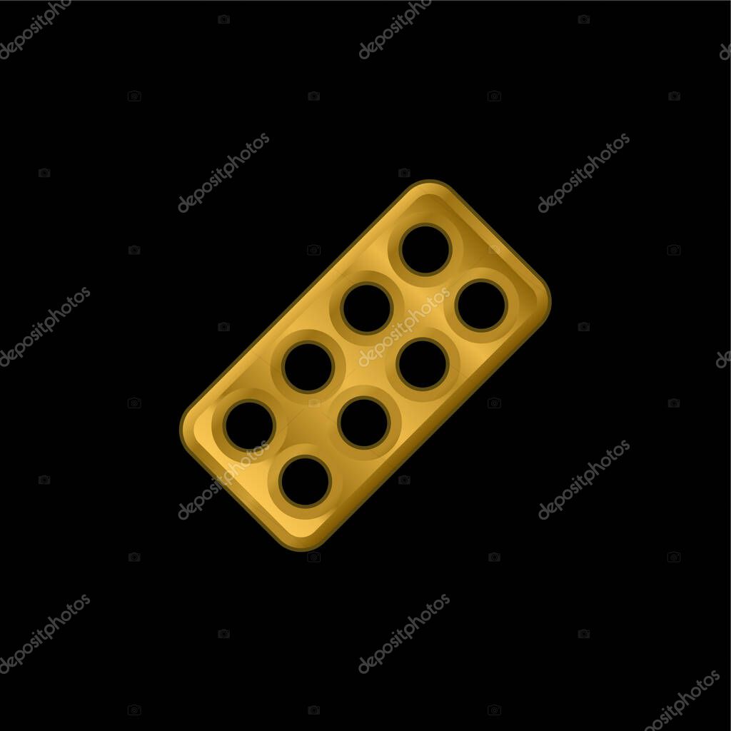 Antibiotics gold plated metalic icon or logo vector