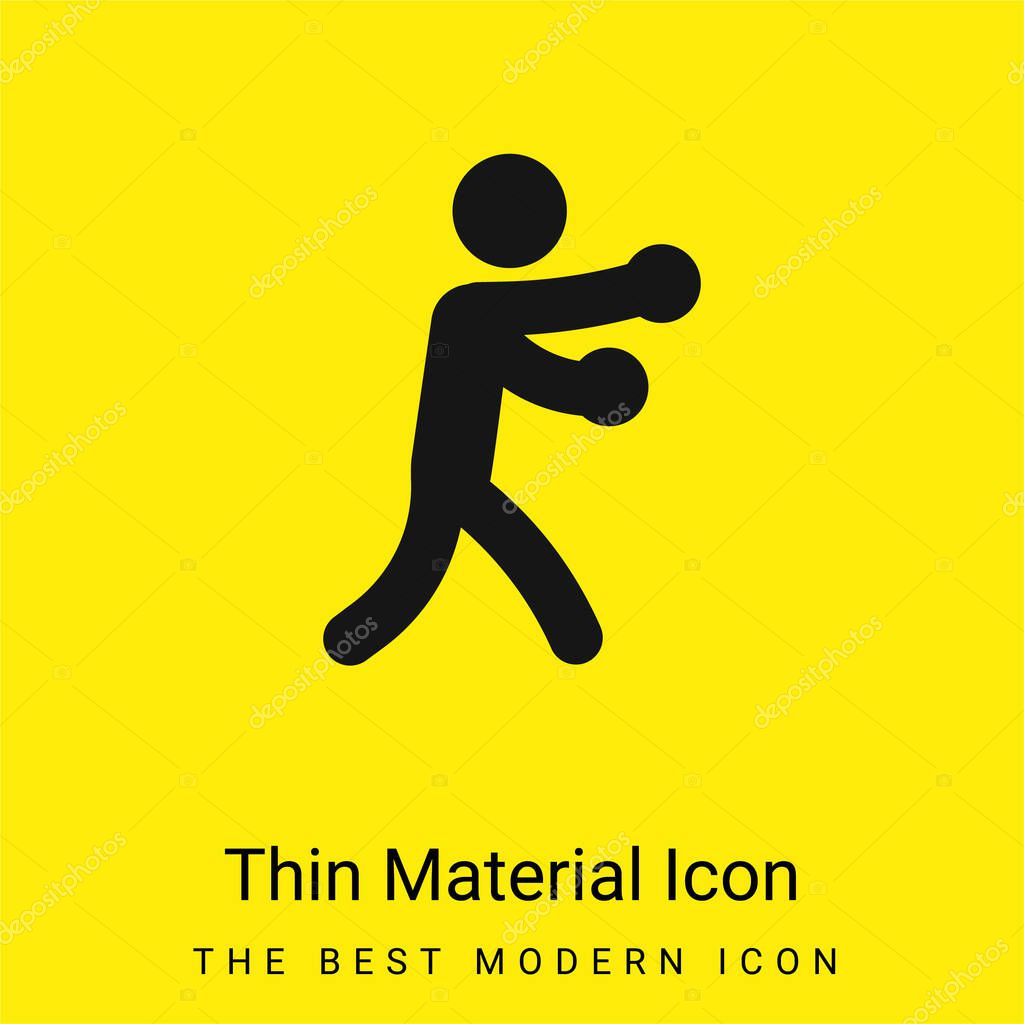 Boxing minimal bright yellow material icon
