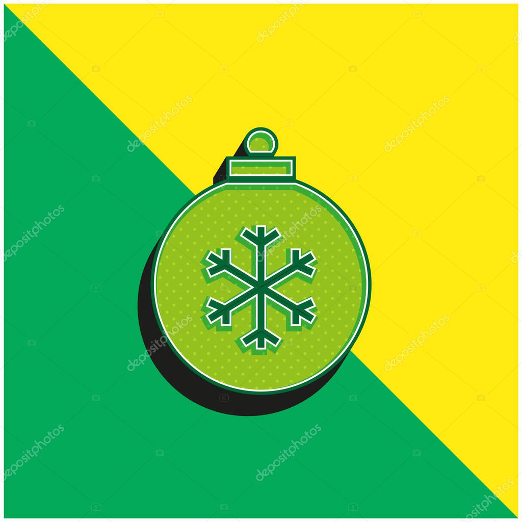 Bauble Green and yellow modern 3d vector icon logo