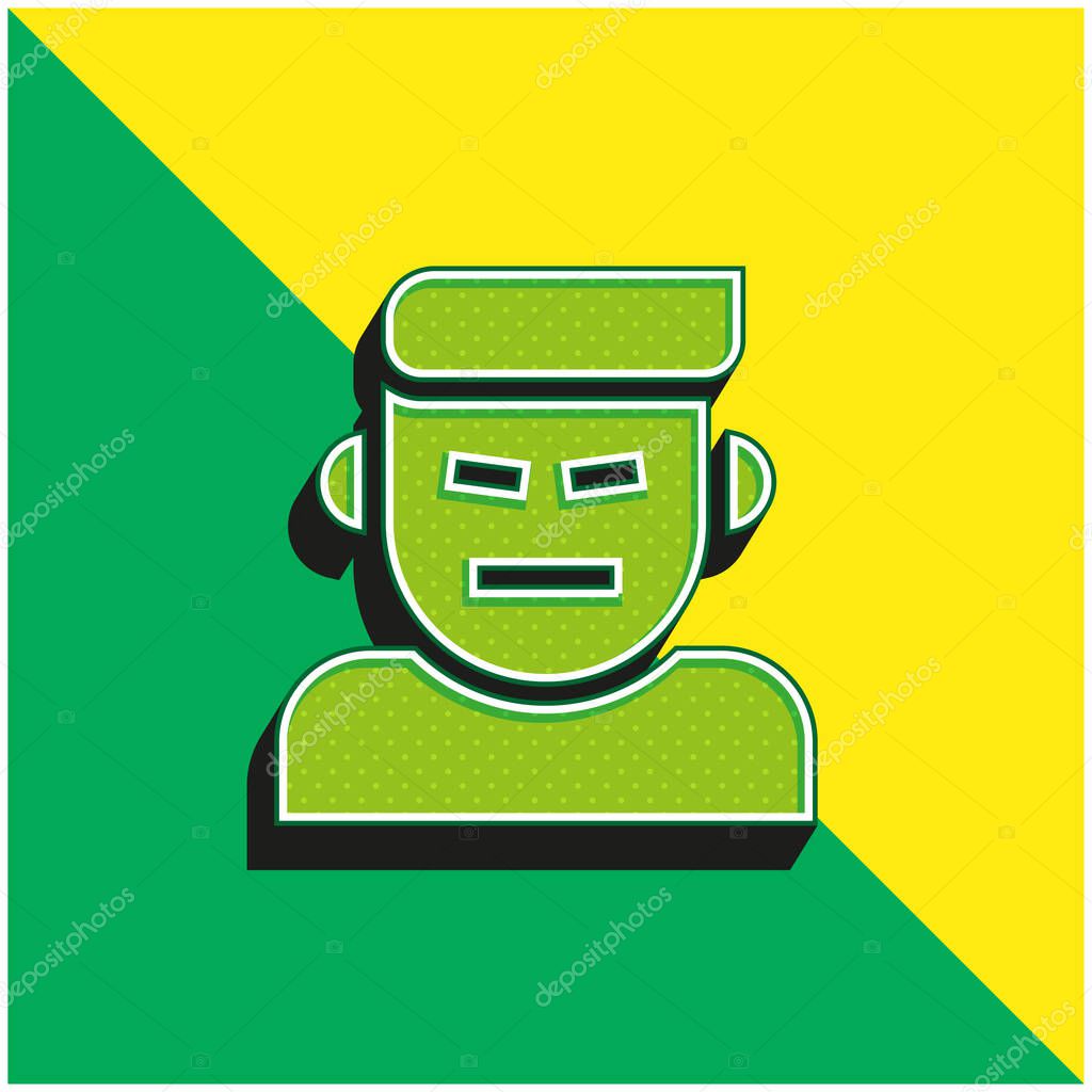 Anger Green and yellow modern 3d vector icon logo