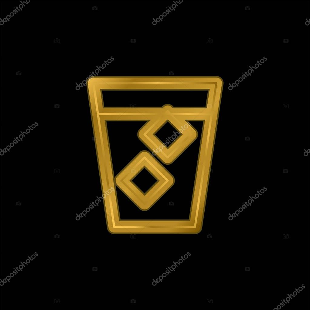 Big Spirit gold plated metalic icon or logo vector