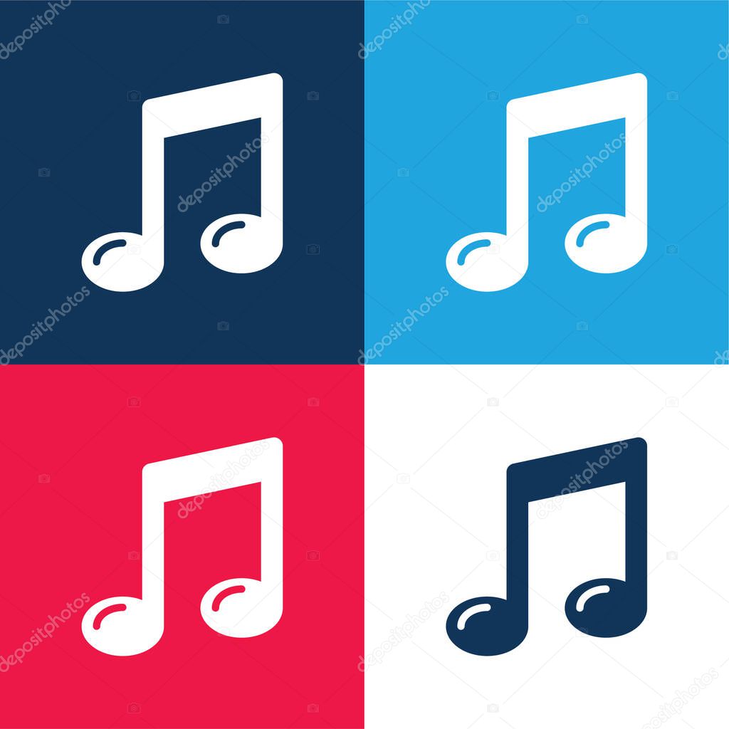 Big Quaver blue and red four color minimal icon set