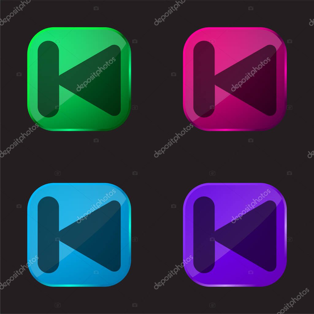 Back four color glass button icon