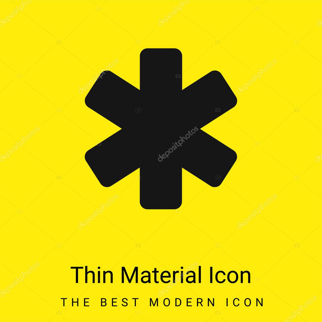 Asterisk minimal bright yellow material icon