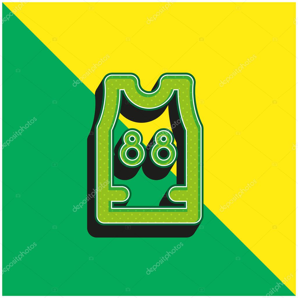 Basketball Jersey Green and yellow modern 3d vector icon logo