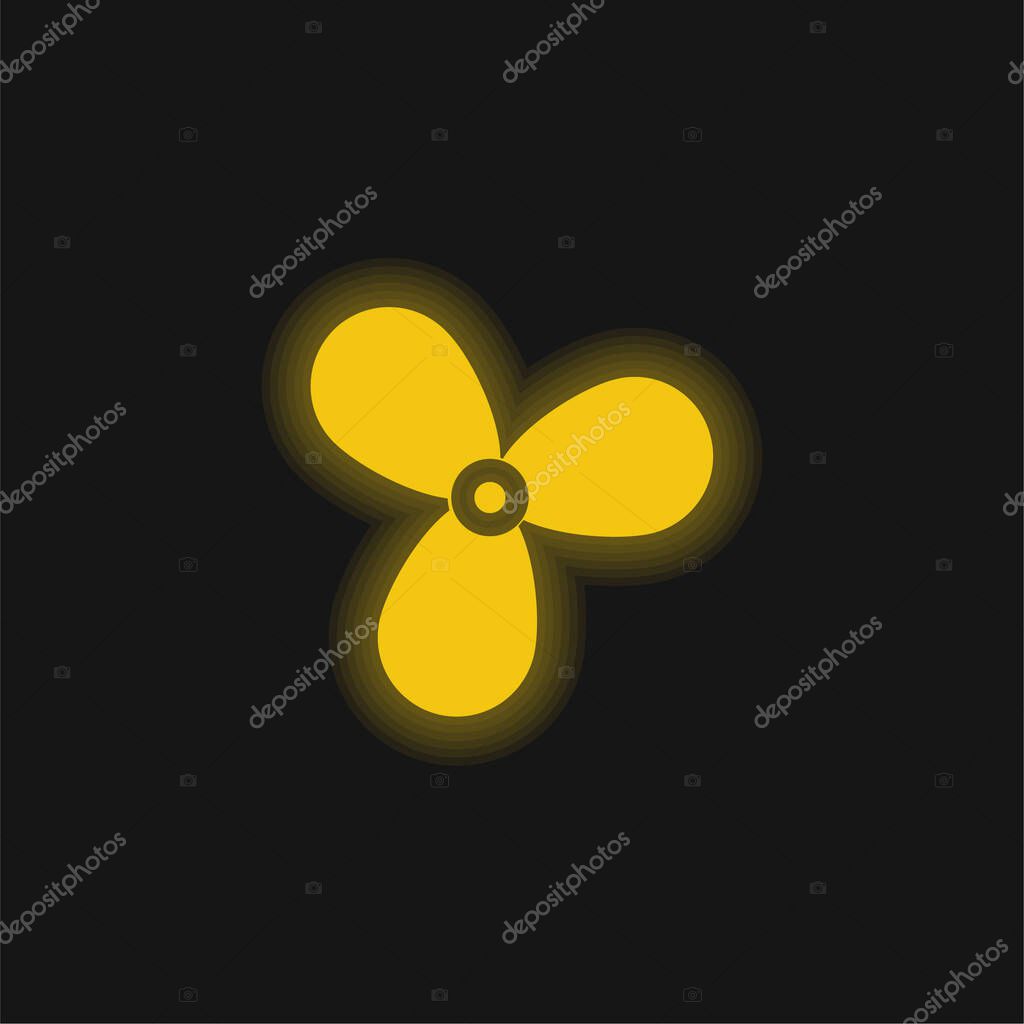 Boat Propeller yellow glowing neon icon