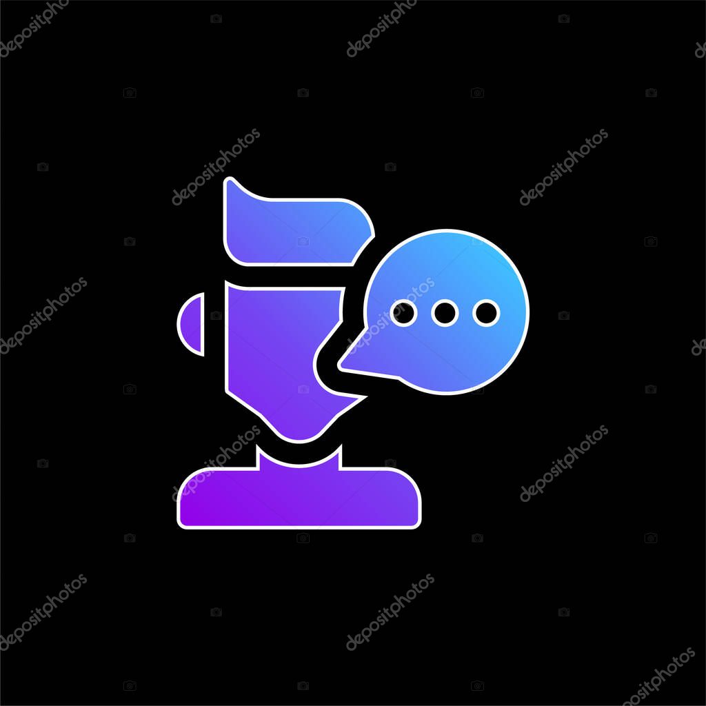 Blogger blue gradient vector icon