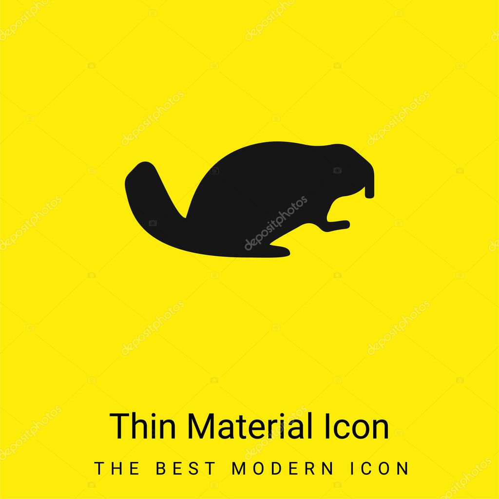 Beaver Facing Right minimal bright yellow material icon