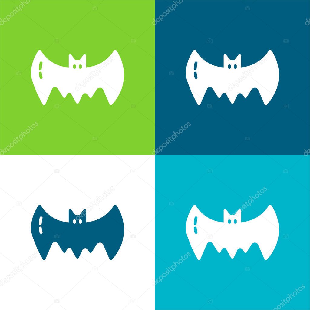 Bat Flat four color minimal icon set