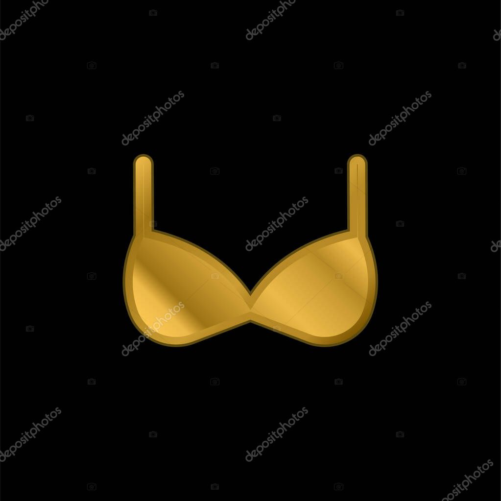 Bra gold plated metalic icon or logo vector