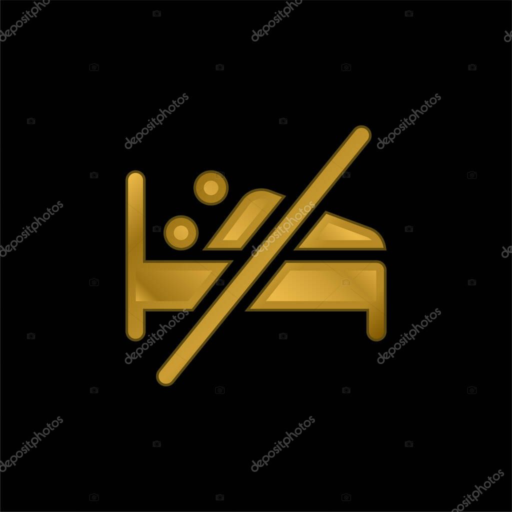 Abstinence gold plated metalic icon or logo vector