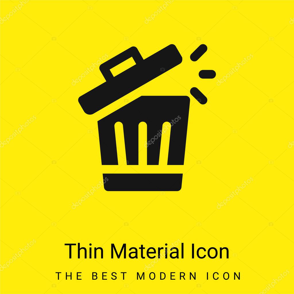 Bin minimal bright yellow material icon