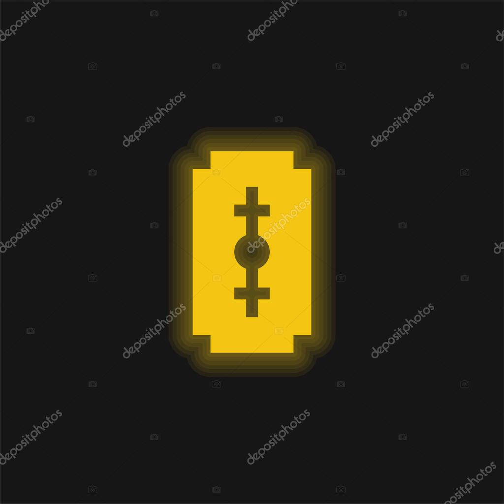 Blade yellow glowing neon icon