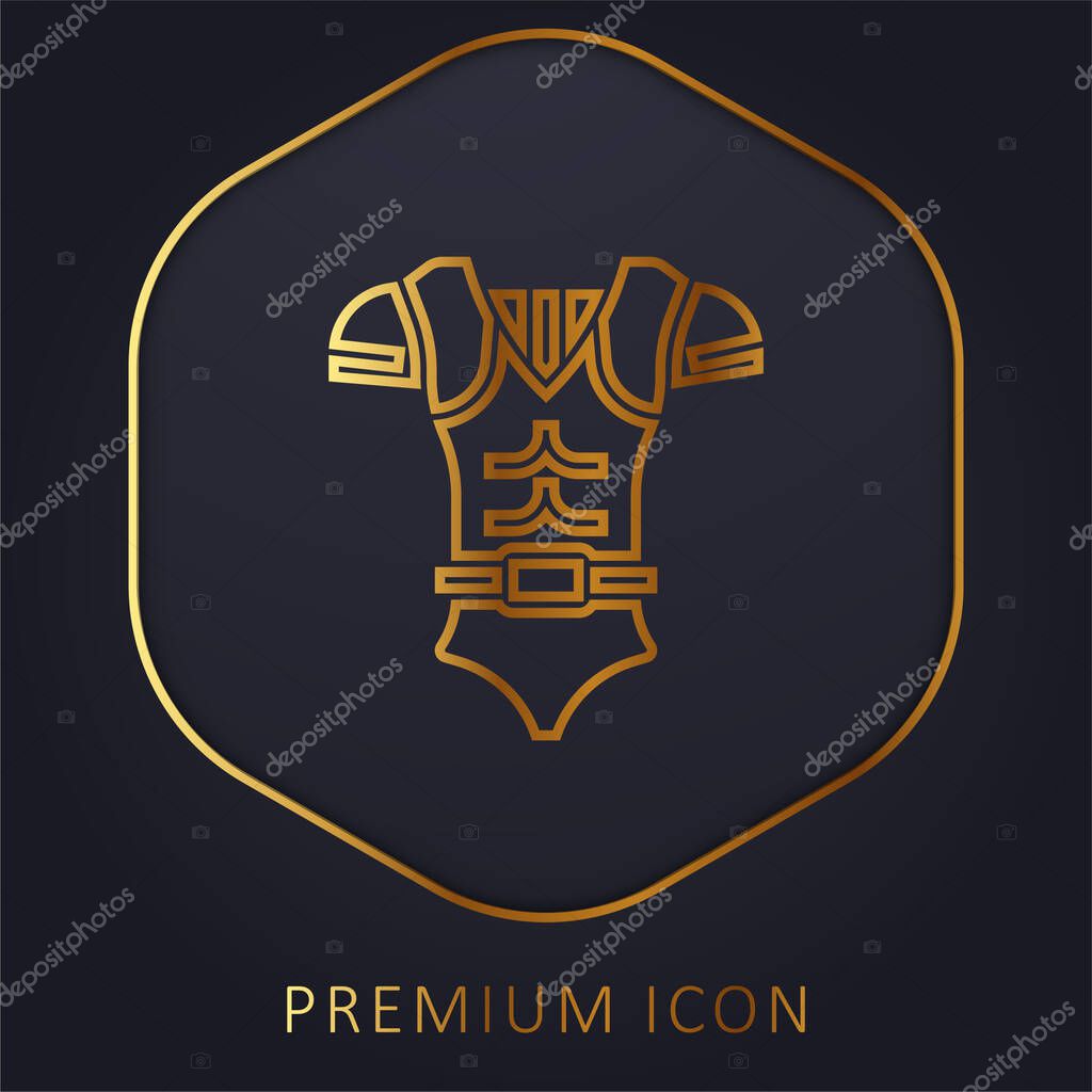 Armor golden line premium logo or icon
