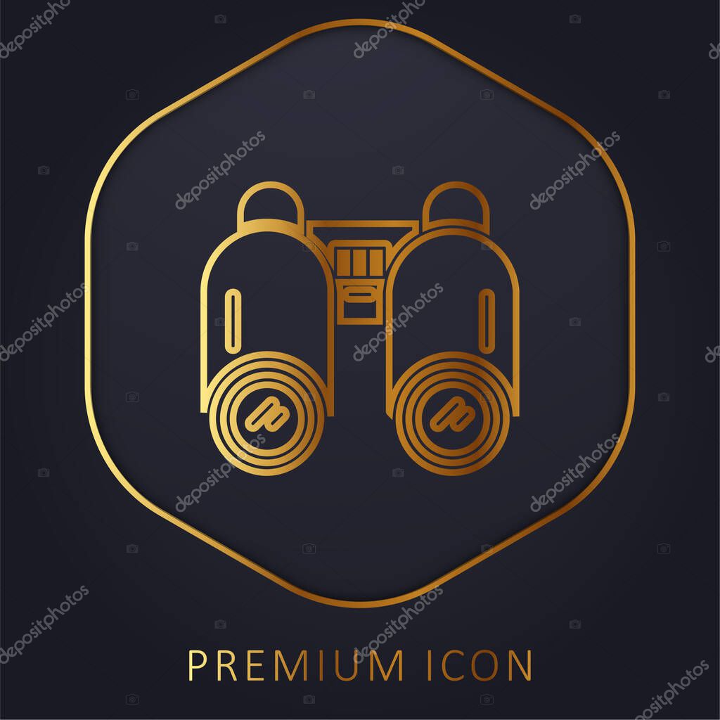 Binoculars golden line premium logo or icon
