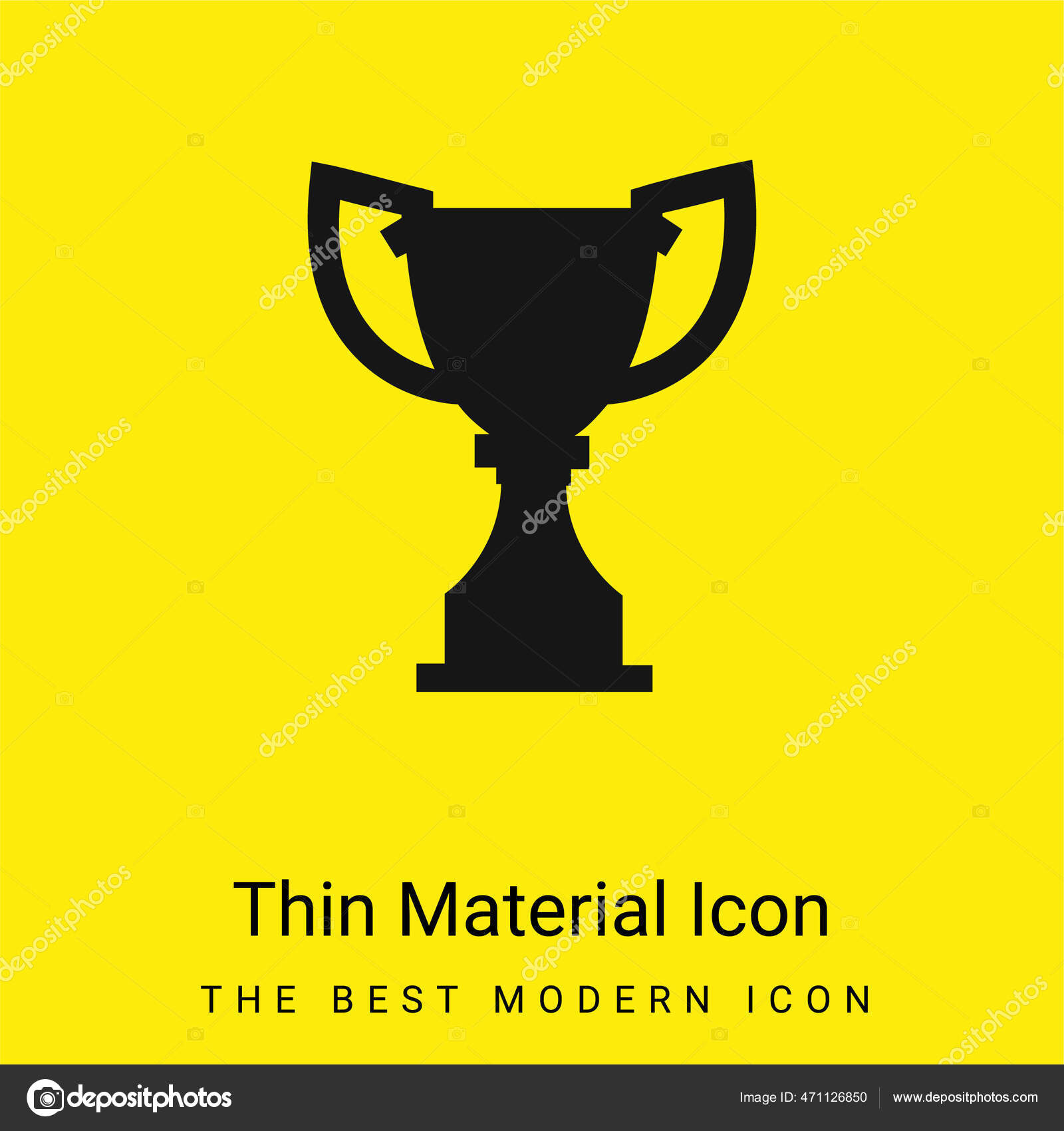 Award Trophy Silhouette Minimal Bright Yellow Material Icon Stock Vector Image By C Infolight