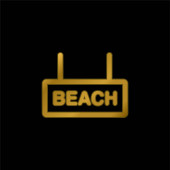 Beach Signal pozlacené kovové ikony nebo logo vektor