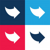 Black Right Arrow blue and red four color minimal icon set