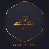 Brücke goldene Linie Premium-Logo oder Symbol
