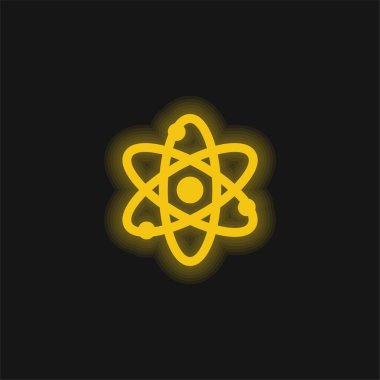 Atom sarısı parlak neon simgesi