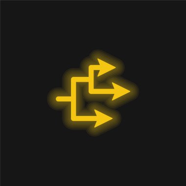 Ok Bağlantısı sarı parlak neon simgesi