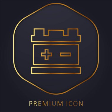 Pil altın çizgisi prim logosu veya simgesi