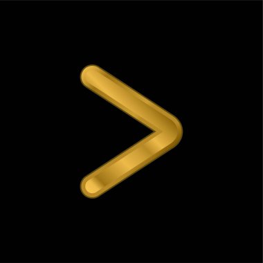 Ok Açı Gösterimi Sağ Altın Kaplama Metal Simge veya Logo Vektörü