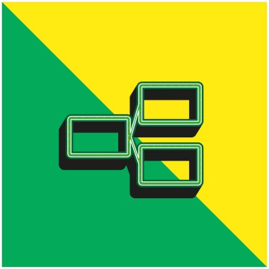 Yeşil ve sarı elementler modern 3d vektör simgesi logosu