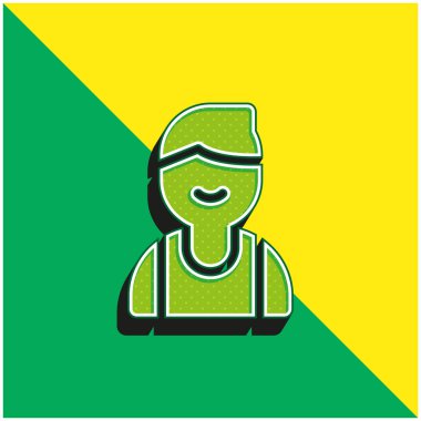 Çocuk Yeşil ve Sarı Modern 3D vektör simgesi logosu